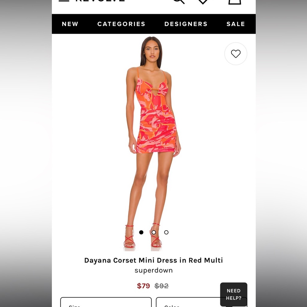 Superdown Dayana Corset Mini Dress in Red Multi - Small
